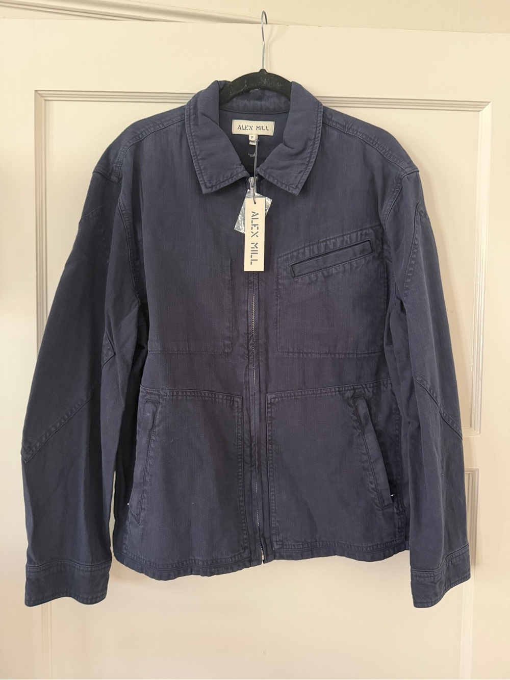 NWT $250 Retail Alex Mill Men's Navy Zip-Front Utility Jacket
